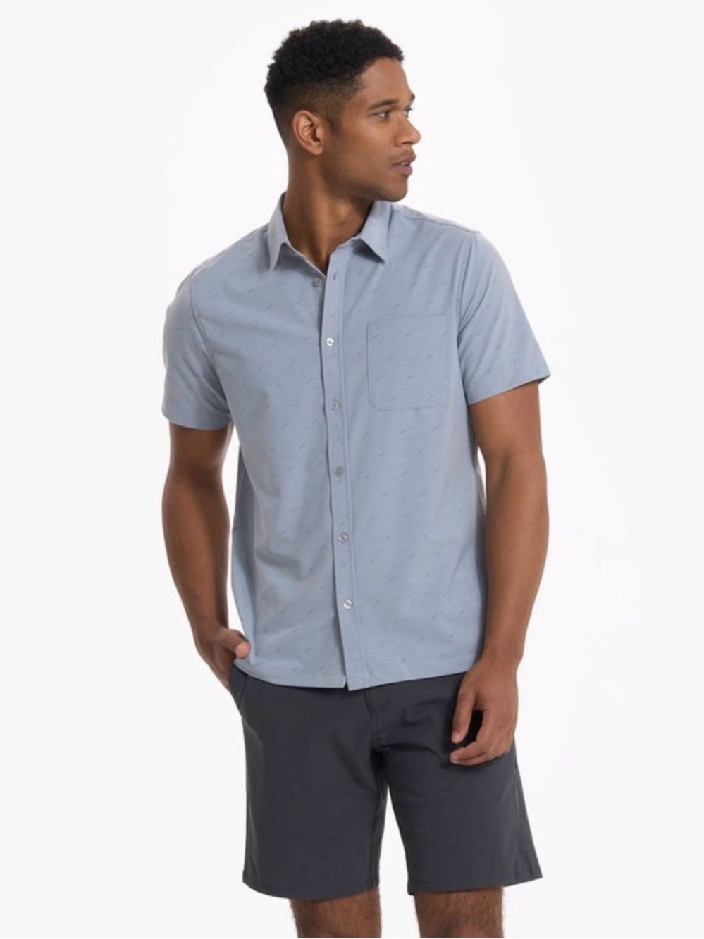 Vuori Bridge Button Down Light Cloud Daggers V184